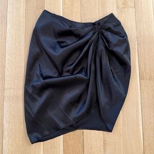 SHEIN Black Asymmetrical Draped Skirt